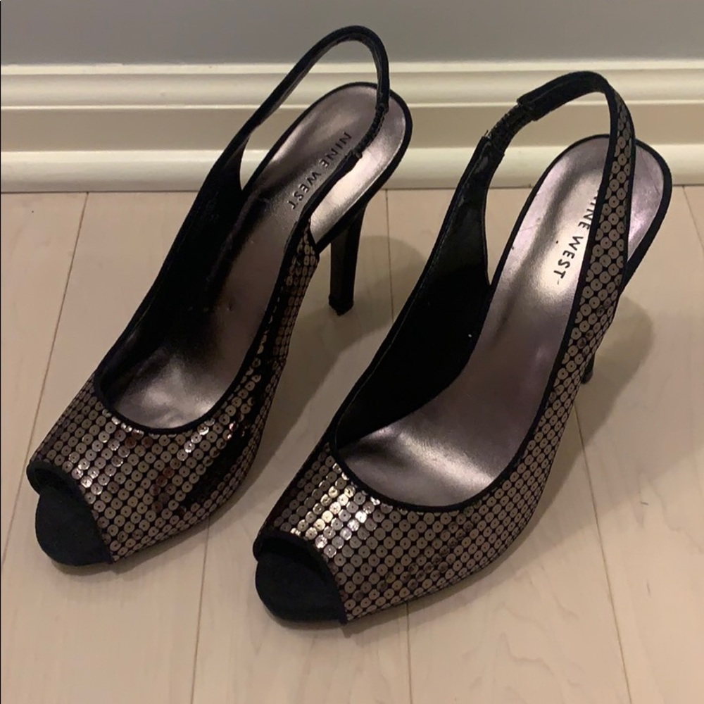 Nine West sequin heels size 8